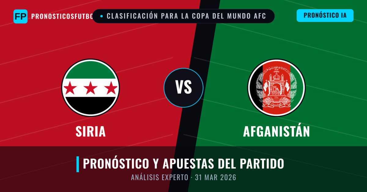 Siria vs Afganistán — pronóstico y previa del partido