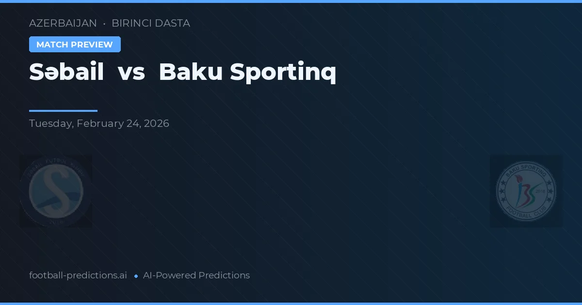 Səbail vs Bakı Sportinq — pronóstico y previa del partido