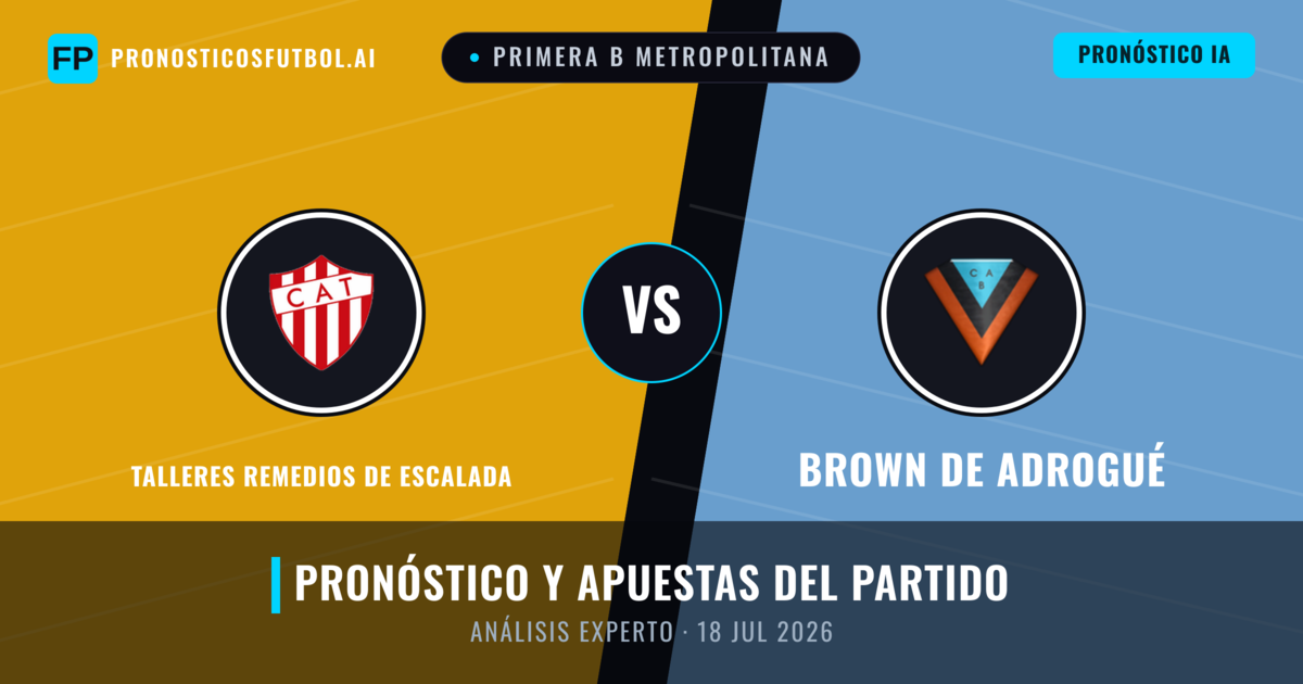 Talleres Remedios de Escalada vs Brown de Adrogué — pronóstico y previa del partido