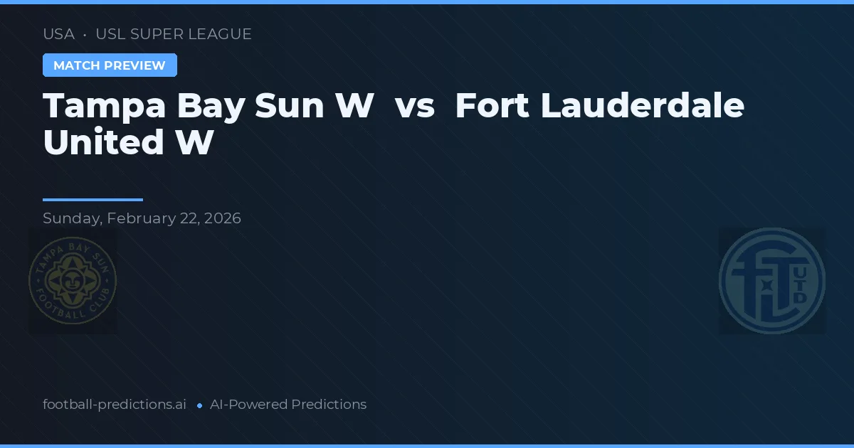 Tampa Bay Sun W vs Fort Lauderdale United W — pronóstico y previa del partido