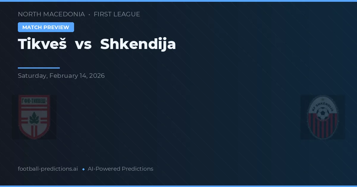 Tikveš vs Shkëndija — pronóstico y previa del partido