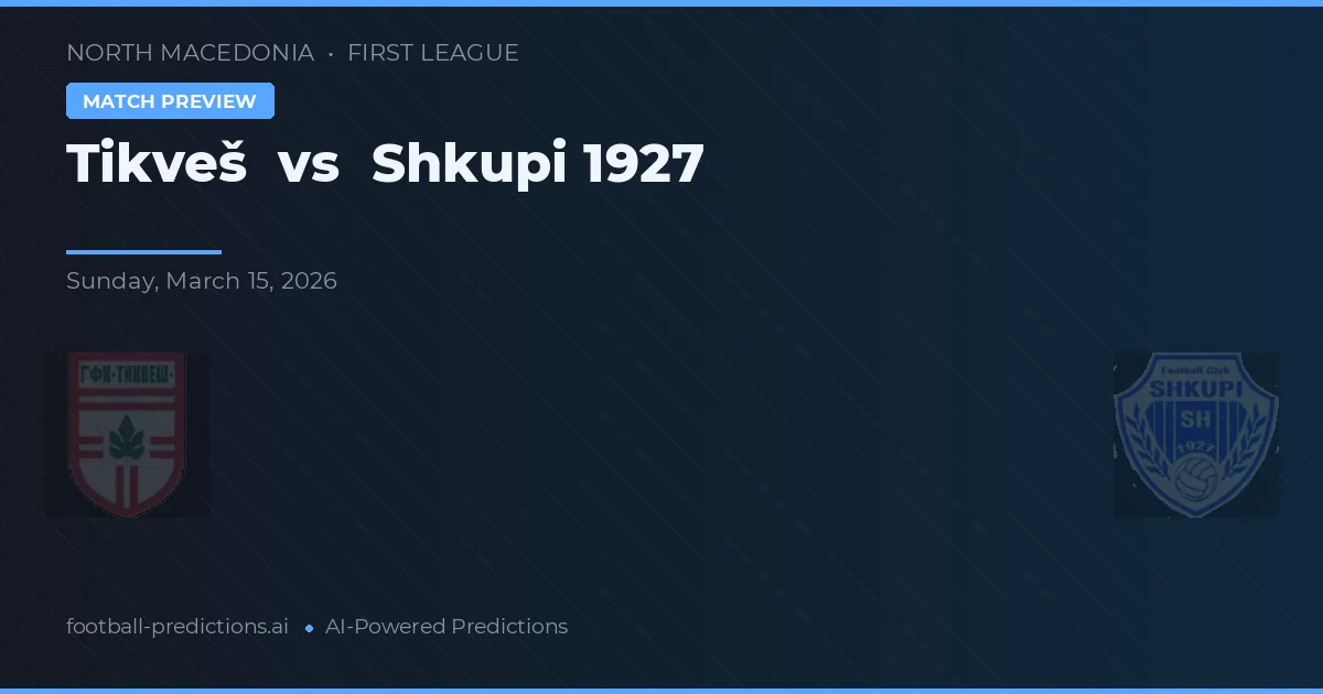 Tikveš vs Shkupi 1927 — pronóstico y previa del partido