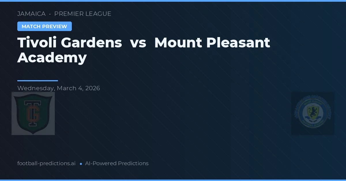 Tivoli Gardens vs Mount Pleasant Academy — pronóstico y previa del partido