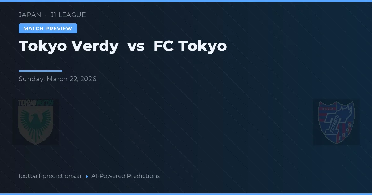 Tokyo Verdy vs FC Tokio — pronóstico y previa del partido