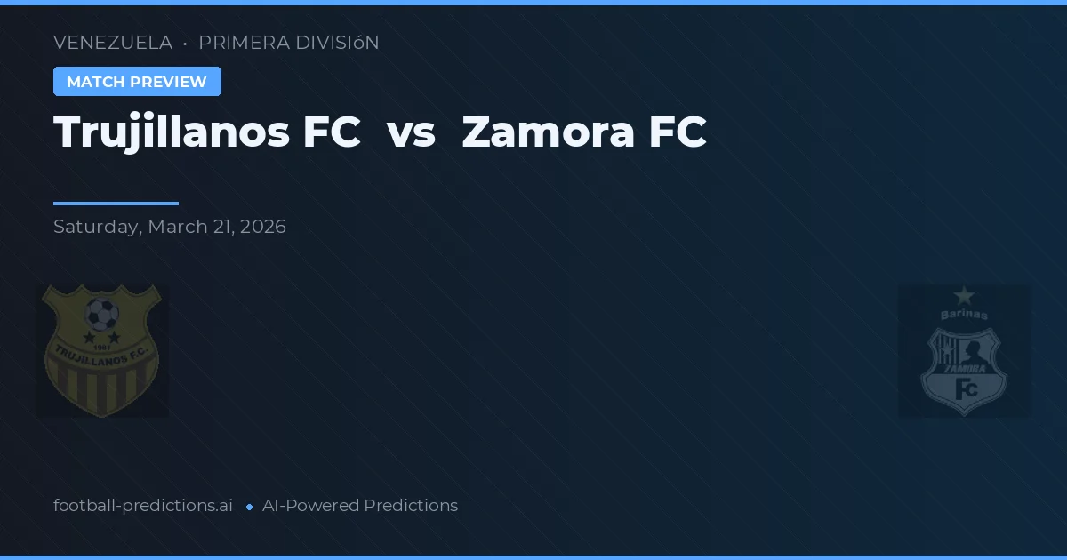 Trujillanos FC vs Zamora FC — pronóstico y previa del partido