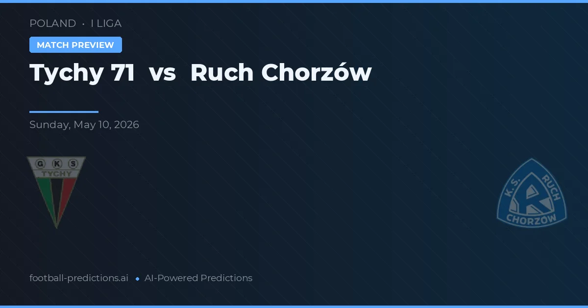 Tychy 71 vs Ruch Chorzów — pronóstico y previa del partido