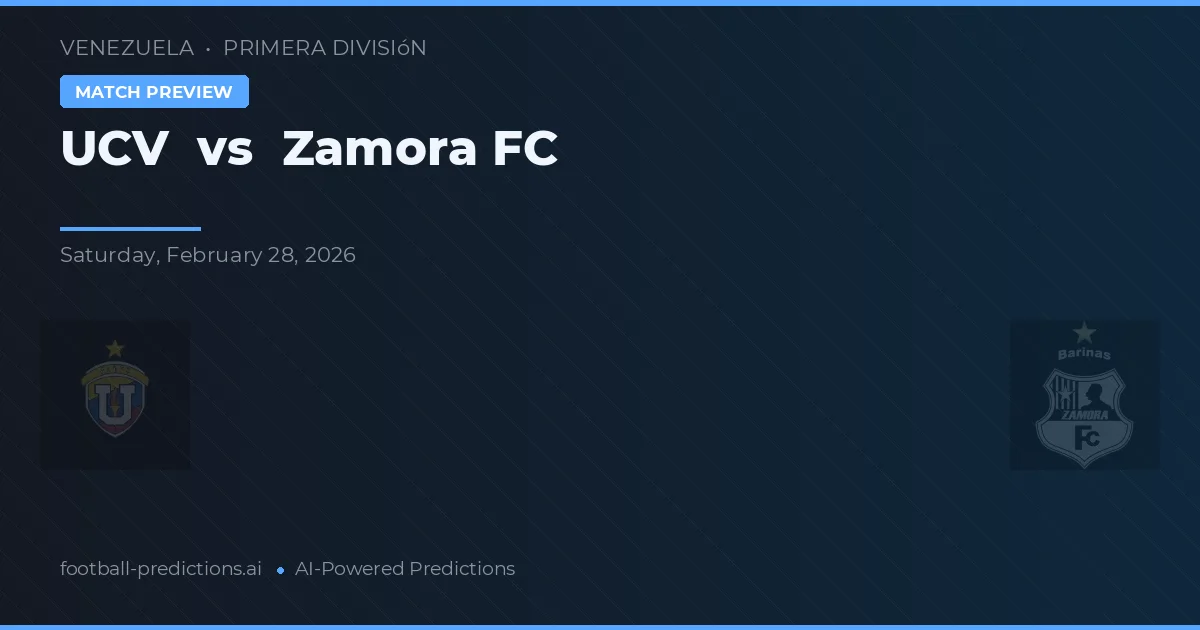UCV vs Zamora FC — pronóstico y previa del partido