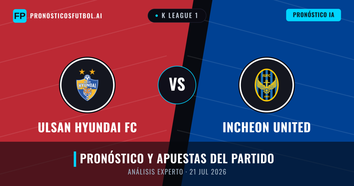 Ulsan Hyundai FC vs Incheon United — pronóstico y previa del partido