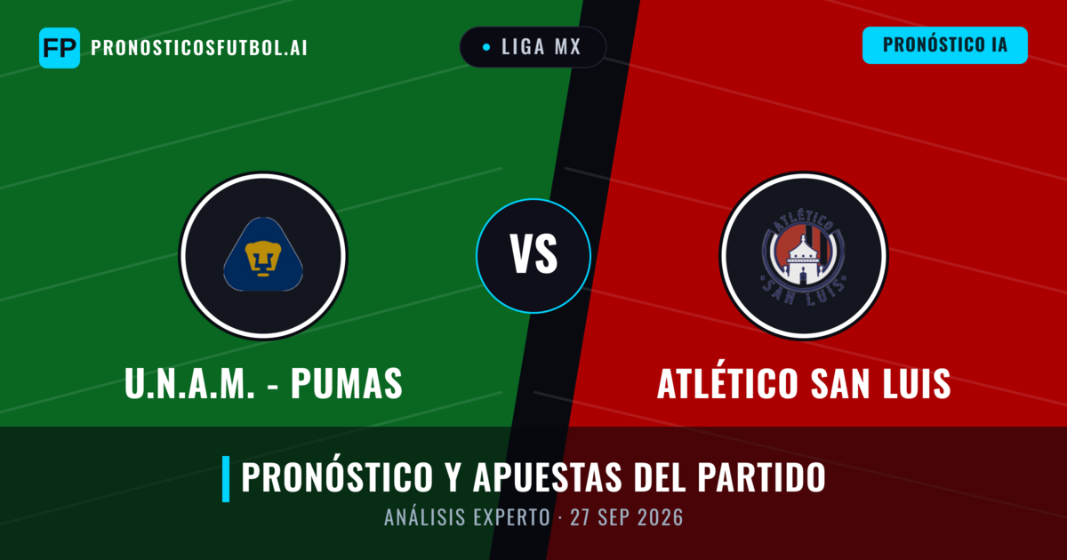 U.N.A.M. - Pumas vs Atlético San Luis — pronóstico y previa del partido