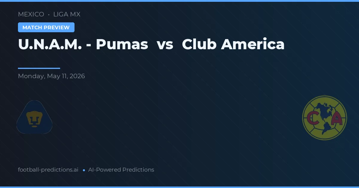 U.N.A.M. - Pumas vs Club América — pronóstico y previa del partido