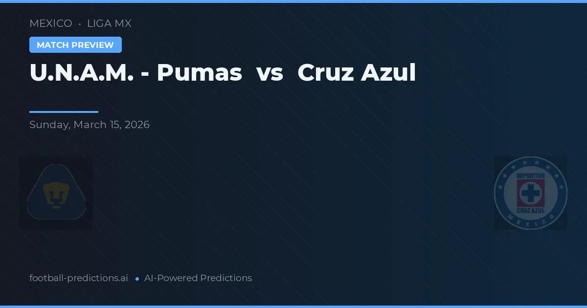 U.N.A.M. - Pumas vs Cruz Azul — pronóstico y previa del partido