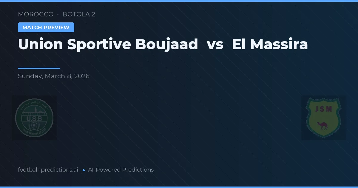 Unión Deportiva Boujaad vs El Massira — pronóstico y previa del partido