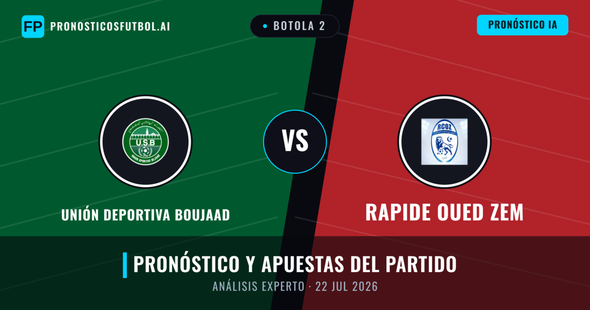 Unión Deportiva Boujaad vs Rapide Oued ZEM — pronóstico y previa del partido
