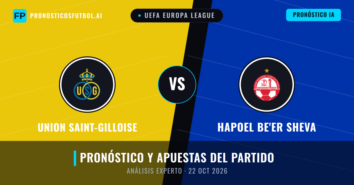 Union Saint-Gilloise vs Hapoel Be'er Sheva — pronóstico y previa del partido