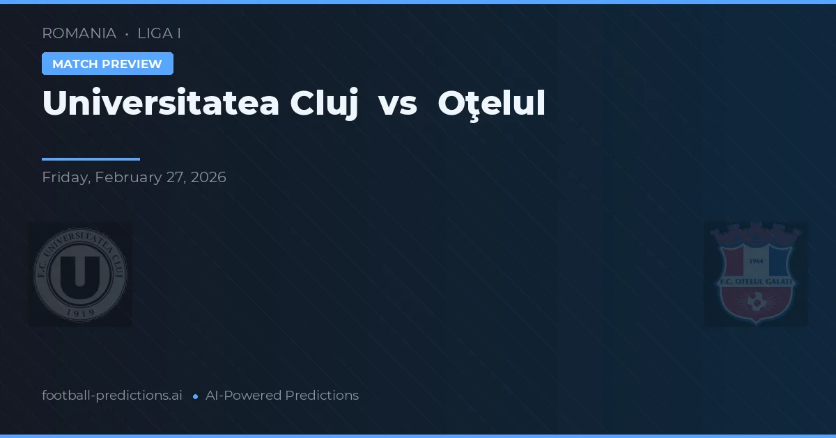 Universidad Cluj vs Oţelul — pronóstico y previa del partido