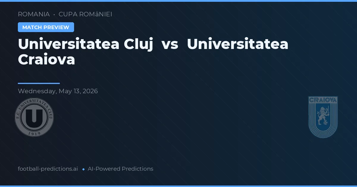 Universidad Cluj vs Universitatea Craiova — pronóstico y previa del partido