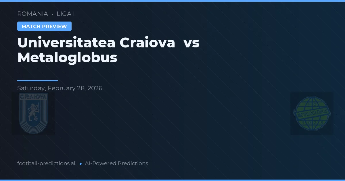 Universitatea Craiova vs Metaloglobus — pronóstico y previa del partido