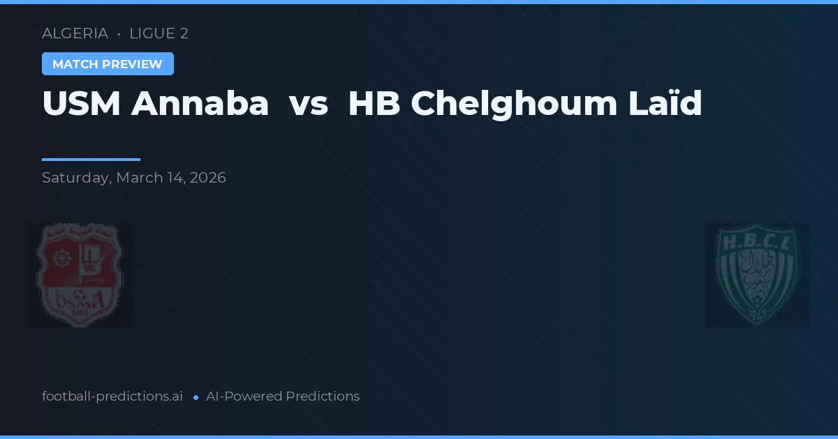 USM Annaba vs HB Chelghoum Laïd — pronóstico y previa del partido