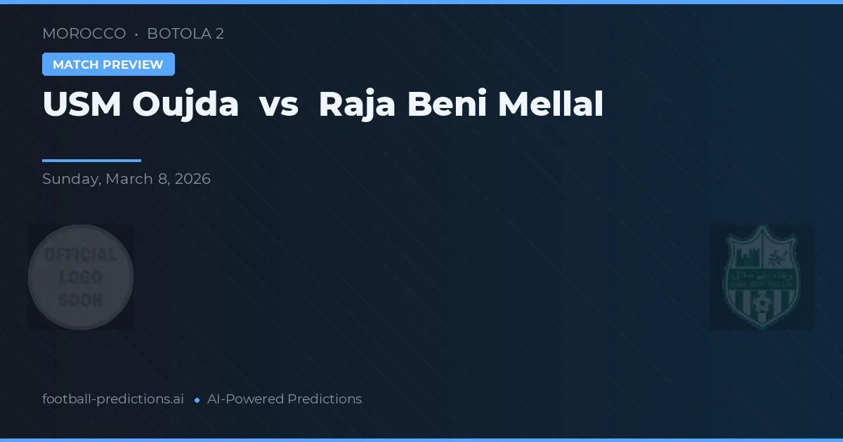 USM Oujda vs Raja Beni Mellal — pronóstico y previa del partido