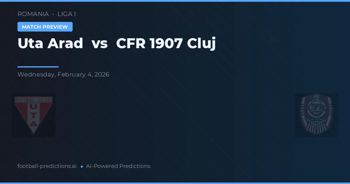 Uta Arad vs CFR 1907 Cluj — pronóstico y previa del partido