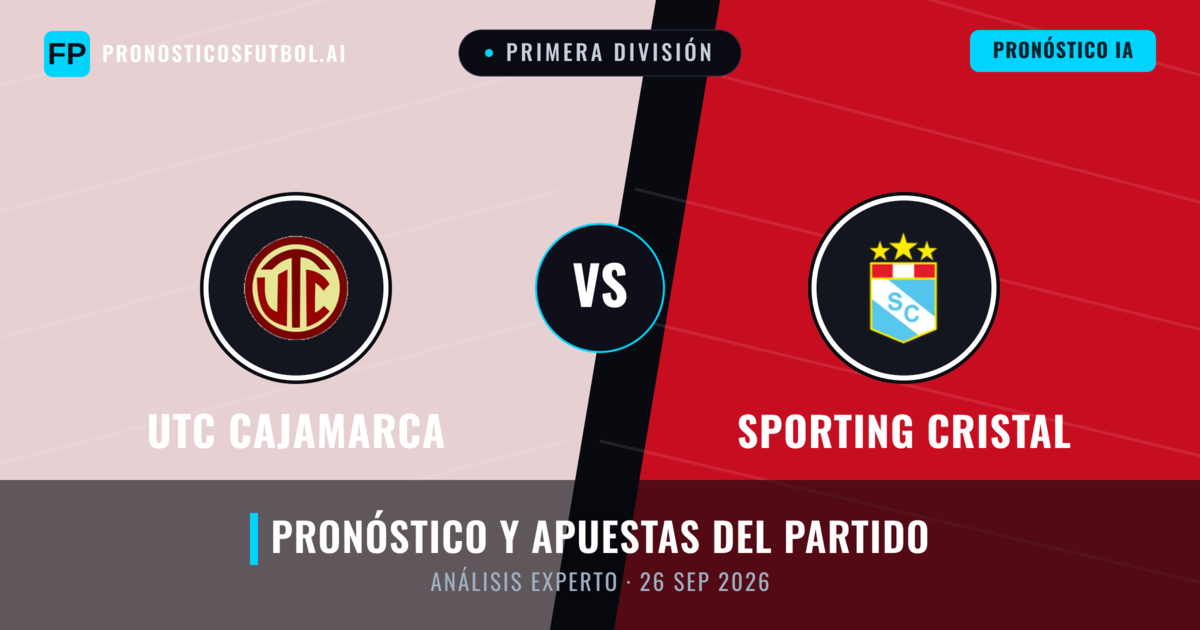 UTC Cajamarca vs Sporting Cristal — pronóstico y previa del partido