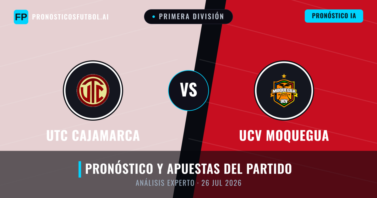 UTC Cajamarca vs UCV Moquegua — pronóstico y previa del partido