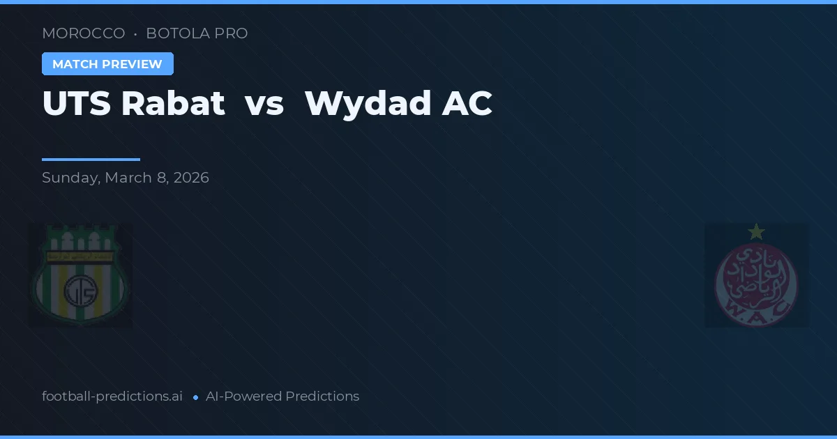 UTS Rabat vs Wydad AC — pronóstico y previa del partido