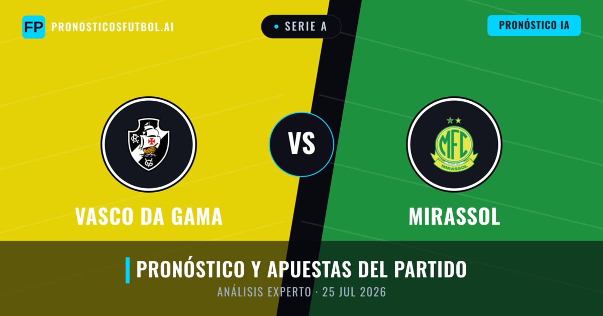 Vasco da Gama vs Mirassol — pronóstico y previa del partido