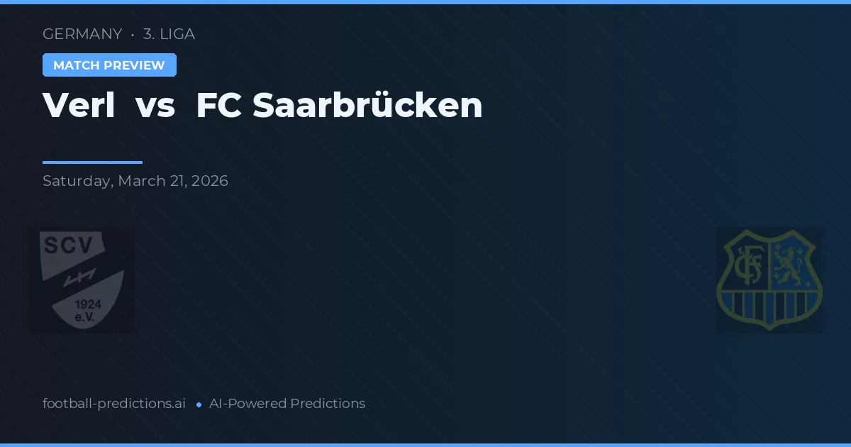 Verl vs FC Saarbrücken — pronóstico y previa del partido
