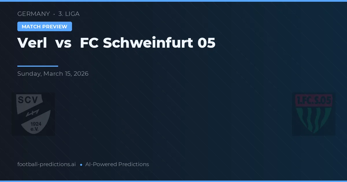 Verl vs FC Schweinfurt 05 — pronóstico y previa del partido