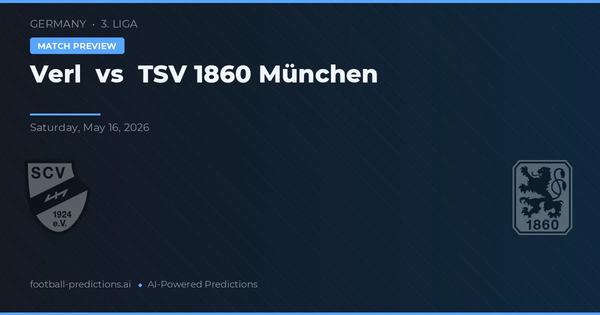 Verl vs TSV 1860 Múnich — pronóstico y previa del partido