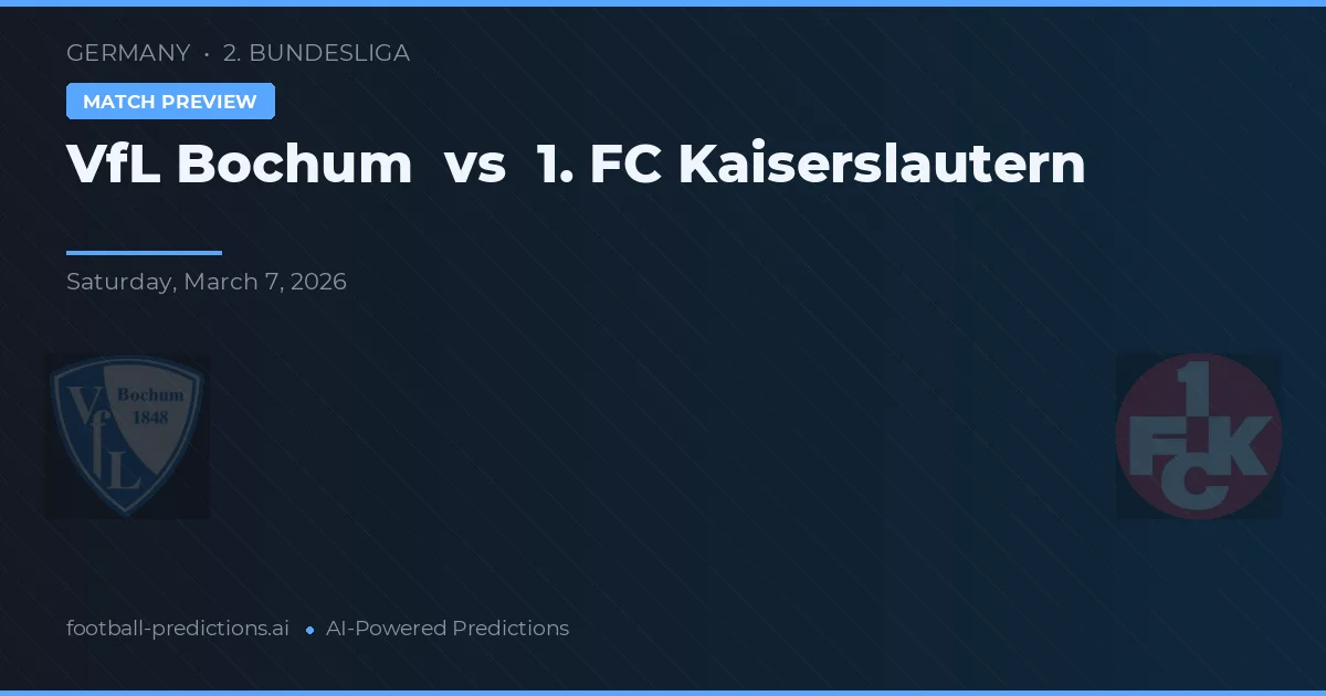 VfL Bochum vs 1. FC Kaiserslautern — pronóstico y previa del partido