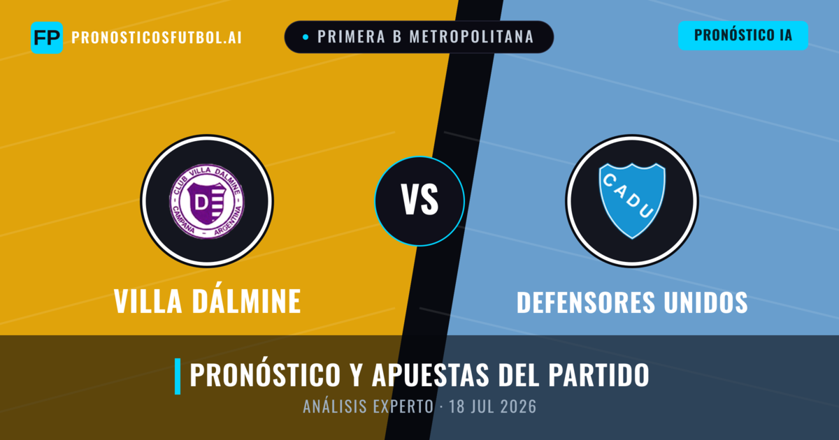 Villa Dálmine vs Defensores Unidos — pronóstico y previa del partido