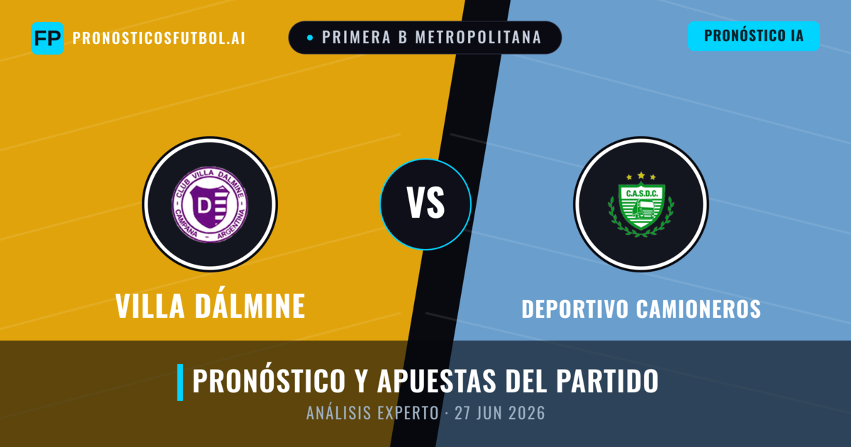 Villa Dálmine vs Deportivo Camioneros — pronóstico y previa del partido