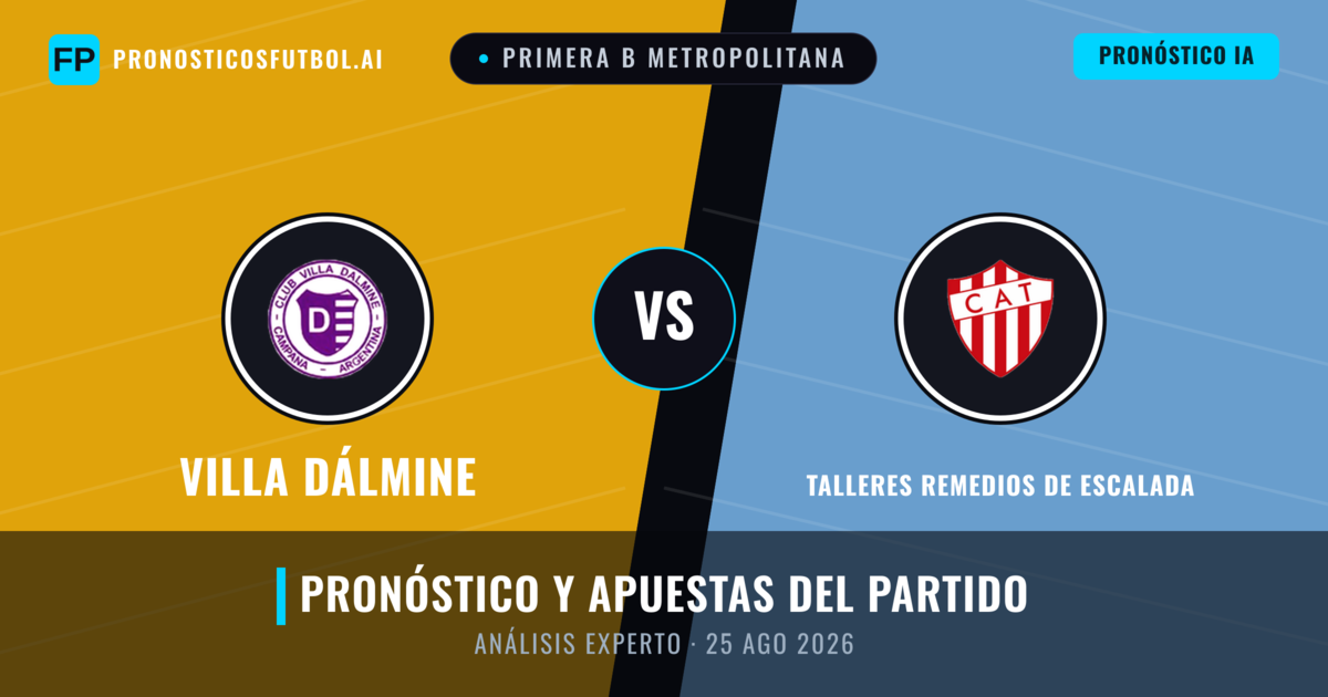 Villa Dálmine vs Talleres Remedios de Escalada — pronóstico y previa del partido