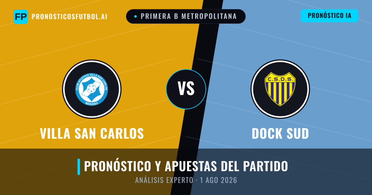 Villa San Carlos vs Dock Sud — pronóstico y previa del partido