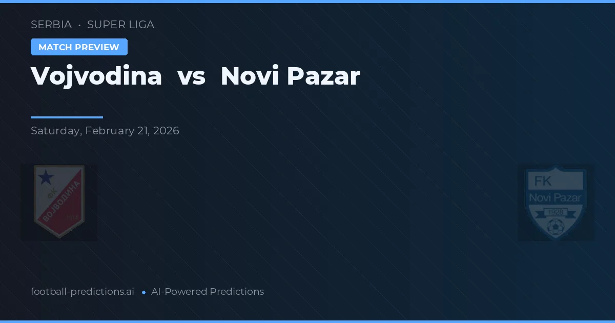 Vojvodina vs Novi Pazar — pronóstico y previa del partido