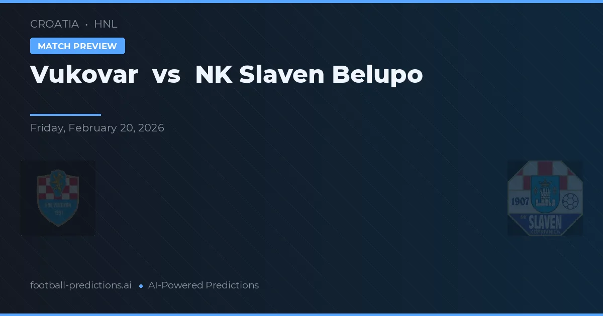 Vukovar vs NK Slaven Belupo — pronóstico y previa del partido