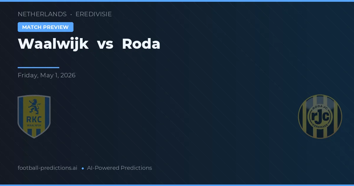 Waalwijk vs Roda JC — pronóstico y previa del partido