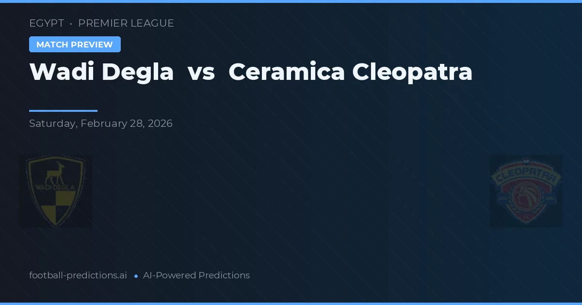 Wadi Degla vs Cerámica Cleopatra — pronóstico y previa del partido