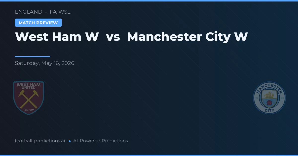 West Ham W vs Manchester City W — pronóstico y previa del partido