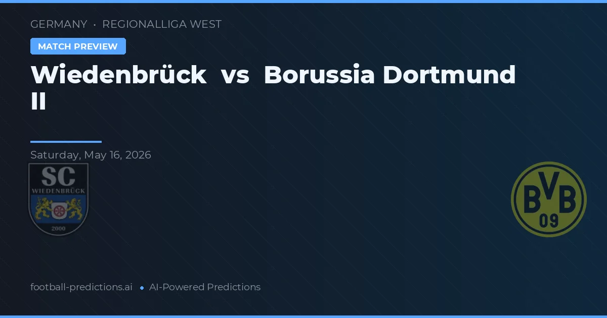Wiedenbrück vs Borussia Dortmund II — pronóstico y previa del partido