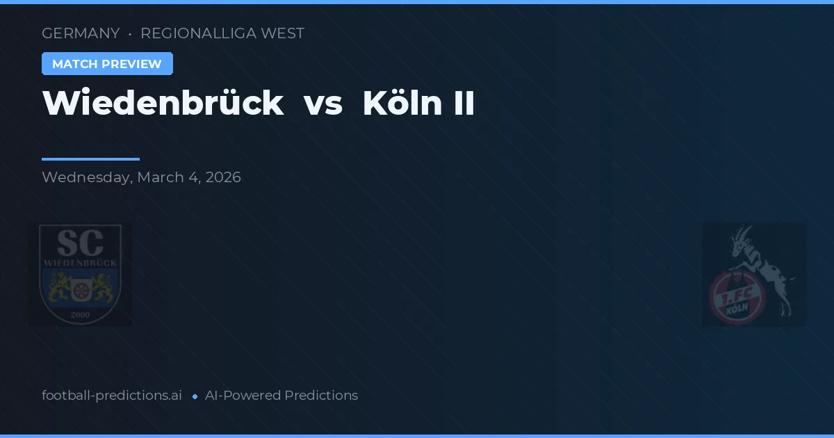 Wiedenbrück vs Colonia II — pronóstico y previa del partido
