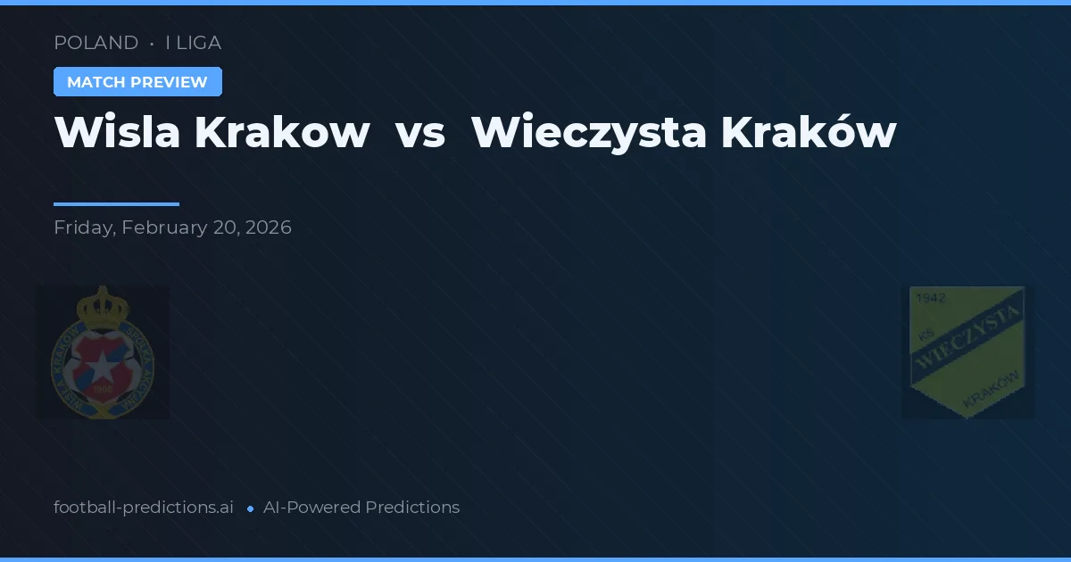 Wisła Kraków vs Wieczysta Cracovia — pronóstico y previa del partido