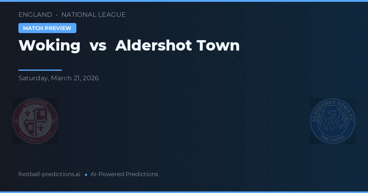 Woking vs Aldershot Town — pronóstico y previa del partido