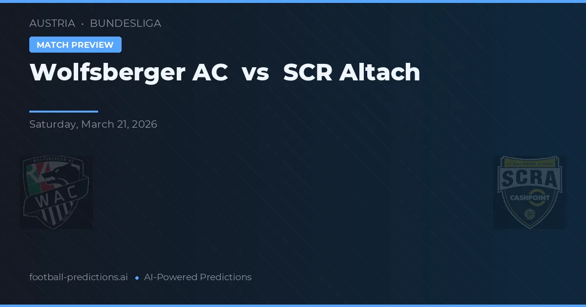Wolfsberger AC vs SCR Altach — pronóstico y previa del partido
