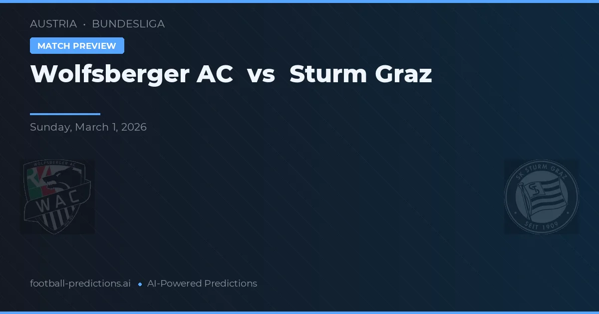 Wolfsberger AC vs Sturm Graz — pronóstico y previa del partido
