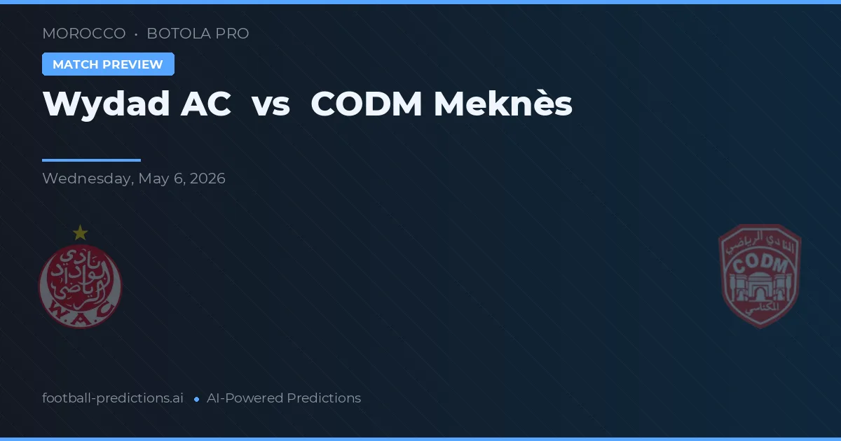 Wydad AC vs CODM Meknès — pronóstico y previa del partido