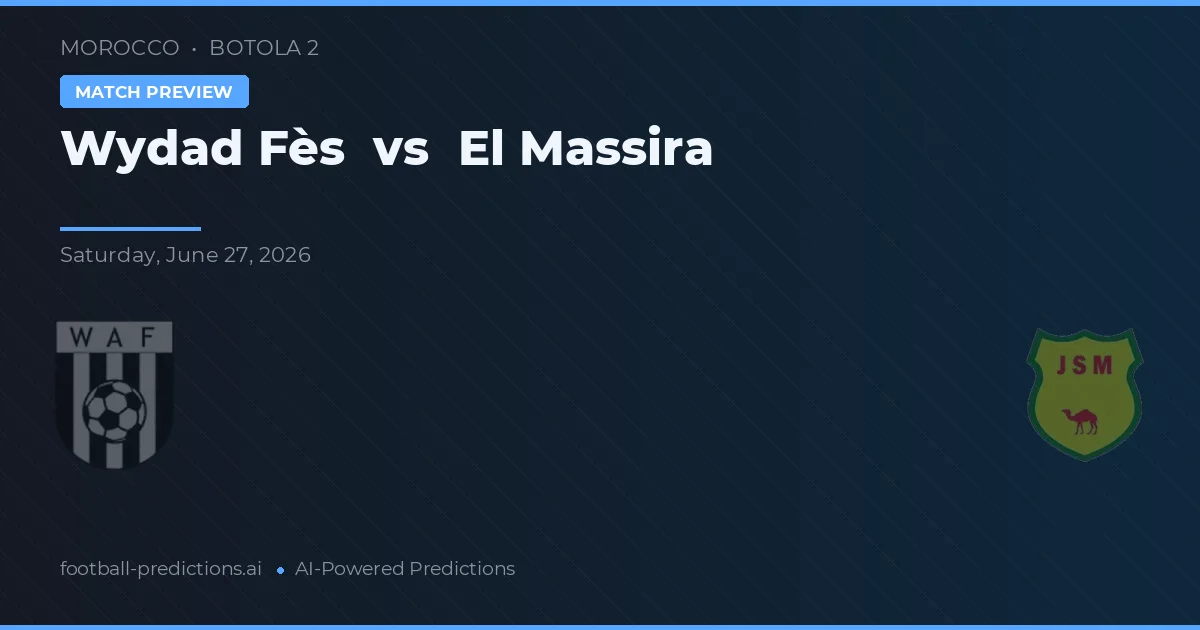 Wydad Fès vs El Massira — pronóstico y previa del partido