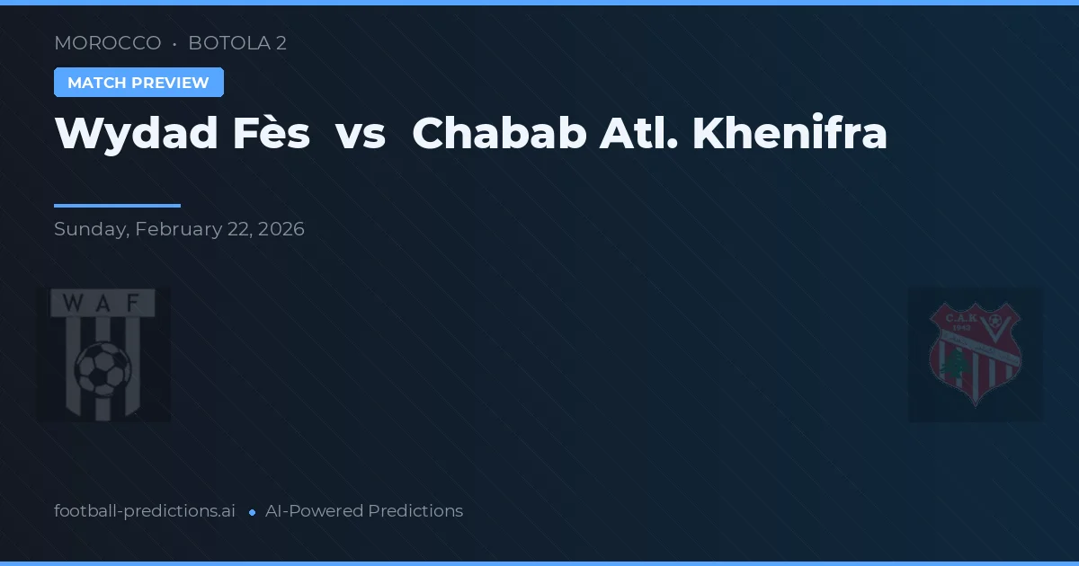 Wydad Fès vs Chabab Atl. Khenifra — pronóstico y previa del partido